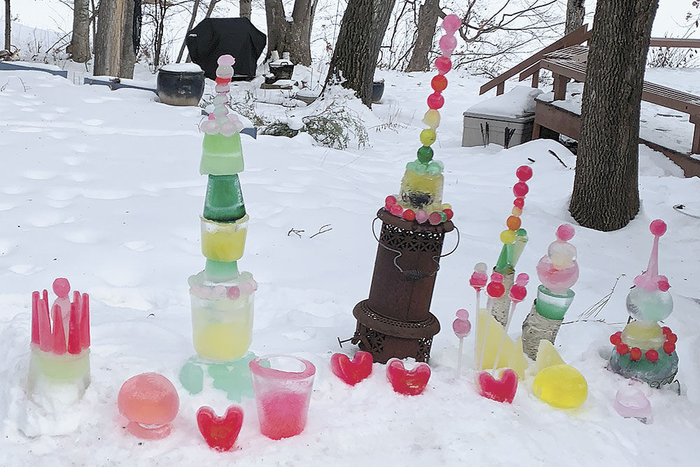 A frozen ice garden